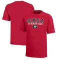 Youth Champion Red Georgia Bulldogs Stacked Logo Gymnastics T-Shirt