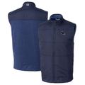 Men's Cutter & Buck Navy Chicago Bears Helmet Stealth Hybrid Quilted Windbreaker Full-Zip Vest