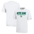 Youth Champion White Notre Dame Fighting Irish Stacked Logo Baseball T-Shirt