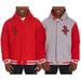 Men's JH Design Red/Gray Houston Rockets Two-Tone Reversible Fleece Hooded Jacket
