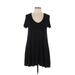 Trafaluc by Zara Casual Dress - A-Line Scoop Neck Short sleeves: Black Print Dresses - Women's Size Medium