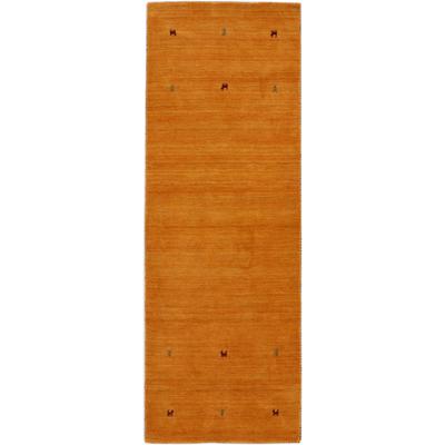 Wollteppich CARPETFINE "Gabbeh Uni, auch als Läufer und Rund erhältlich", gelb, B:80cm H:15mm L:400cm, Wolle, Teppiche, reine Wolle, handgewebt, Gabbeh Loom Tiermotiv, große Farbauswahl Image