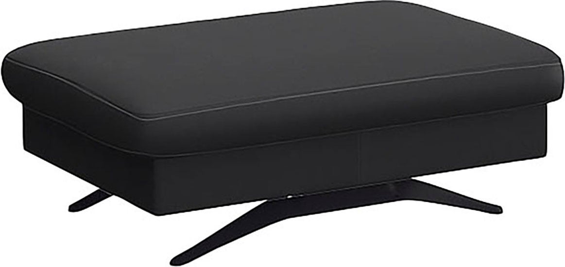 Pouf FLEXLUX "Glow Sitzhocker, Polsterhocker", schwarz (deep schwarz), B:95cm H:81cm T:65cm, Leder, Poufs, Hocker mit Stauraum, Fuß schwarz