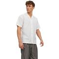 JACK & JONES Herren Freizeit Hemd JPRBLUSUMMER Linen - Comfort Fit XS- XXL, Größe:XL, Farbe:White Relax FIT 12227681