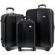 Snug 3pc Suitcase Set, Luggage Sets with 4 Wheel Suitcase | Lightweight Suitcase with TSA Lock | Hard Shell Suitcase, Carry On Suitcase, Cabin Suitcase, Medium Suitcase (Midnight Black)