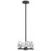 Gatsby 11.6" Wide 4-Light Crystal Accented Black Semi-Flush/Pendant