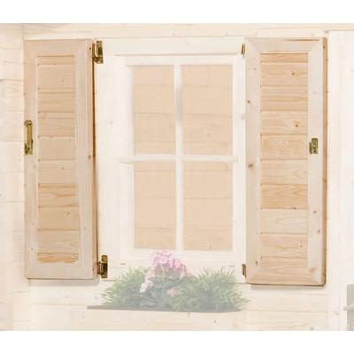 Fensterladen WEKA "2-seitig für Weekendhaus 138", beige (naturbelassen), B:69cm H:91cm T:4cm, Massivholz, Fensterläden, Zusätzlicher Schutz vor Einbrüchen