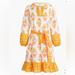 J. Crew Dresses | J Crew Block Print Dress Size Small | Color: Orange/White | Size: S