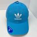 Adidas Accessories | Adidas 100% Cotton Light Blue Hat/Cap, With White Logo Embroidered, Adj Strap | Color: Blue/White | Size: Os