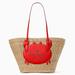 Kate Spade Bags | Kate Spade New York Pinch Me Crab Large Natural Straw Tote, Nwt | Color: Red/Tan | Size: Os