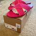 J. Crew Shoes | New In Box J Crew Factory Pink Criss Cross Slide Sandal With Orange Piping | Color: Pink | Size: 9