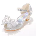 Chaussures à talons compensés en cuir Cendrillon pour filles robe de princesse pour enfants