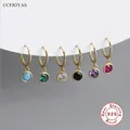 CCFChain-Boucles d'oreilles pendantes multicolores pour femmes 100% argent regardé 925 Turquoise