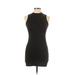 Shein Casual Dress - Bodycon Mock Sleeveless: Black Print Dresses - Women's Size Large Petite