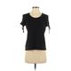 J.Crew Factory Store Short Sleeve T-Shirt: Black Polka Dots Tops - Women's Size Small