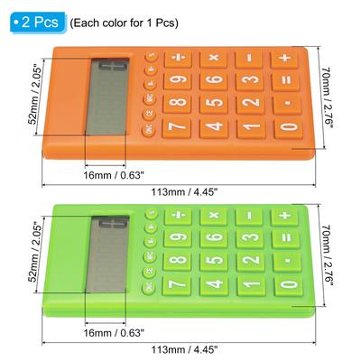 Desktop Calculator 2pcs 8 Digit LCD Display Desk Calculator Style 2 Orange Green - Orange, Green