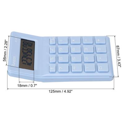 Desk Basic Cute Calculator Battery Powered with 8 Digit Style 2, Blue