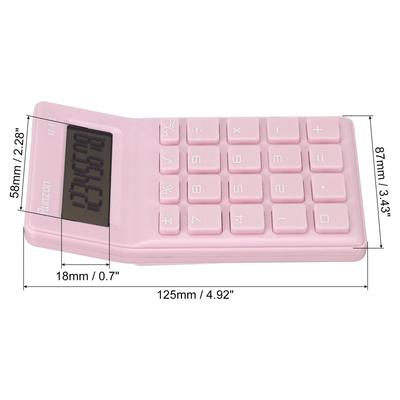 Desk Basic Cute Calculator Battery Powered with 8 Digit Style 2, Pink