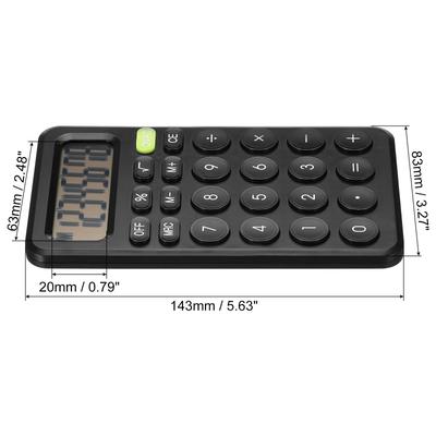 Desk Basic Cute Calculator Battery Powered with 8 Digit Style 1, Black