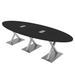 8 Person 10' Modular Oval Conference Table With X Bases Power And Data