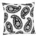 20 x 20 Square Accent Throw Pillow, With Filler, Black, White, Soft Cotton Wrapped Fabric and Plush Polyester Filling - White