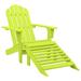 vidaXL Adirondack Chair Patio Adirondack Chair with Ottoman Solid Wood Fir - 27.6" x 58.1" x 34.8"