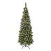 The Holiday Aisle® 71" H Slender Artificial PVC Fir Flocked/Frosted Christmas Tree 250 LED Steady/Constant Lights Pinecones in White | Wayfair