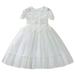 Girls Dresses Elegant Lace Flower Wedding White Tulle Birthday Evening Party Princess Dresses For Girls