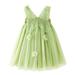 Savings Clearance 2024! Funicet Baby Girls Summer Slip Dresses Cute Mesh Elegant Flower Wing Suspenders Dresses Casual Flowy Dresses