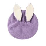 Sun Hat Boys Soft Warm Knit Winter Patchwork Rabbit Ear Cap Beach Hat Purple One Size 0-3Y