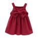 Rovga Fashion Dresses For Girls Children Kids Sleeveless Bowknot Corduroy Princess Dress Suspender Skirt Outfits Clothes