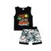 3 Month Baby Boy Boys Sweatsuits Size 8 Toddler Boys Girls Sleeveless Cartoon Letter Printed Vest T Shirt Tops Shorts Outfits