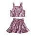 B91xZ Toddler Girl Outfits Toddler Girl s Summer 2pc Outfits Girls Suit Single Floral Print Girls Outfit Sets Pink Sizes 3 Years