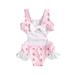 Kids Baby Girls Bikini Set Sleeveless U Neck Cherry/Dolphin Print Swimsuit for Summer Beach Swimwear