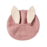 Sun Hat Boys Soft Warm Knit Winter Patchwork Rabbit Ear Cap Beach Hats Pink One Size 0-3Y