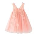 Savings Clearance 2024! Funicet Baby Girls Summer Slip Dresses Cute Mesh Elegant Flower Wing Suspenders Dresses Casual Flowy Dresses