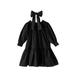 Rovga Fashion Dresses For Girls Long Sleeveless Solid Lace Spring Autumn Princess Dress Clothes