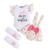 Little Girl Babies Gift Baskets for Baby Girl Girls Short Sleeve Easter Cartoon Rabbit Printed Romper Bodysuit Bowknot Suspender Shorts Outfits