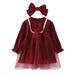 Rovga Fashion Dresses For Girls New Year Dress Long Sleeve Winter Dress First Year Dress Red Princess Dress