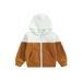 wybzd Toddler Baby Boy Color Block Hoodies Fall Winter Zipper Casual Warm Sweatshirt Tops with Hat Kids Clothes Earthy Yellow 12-18 Months