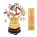 Crystal Tree Decor Money Tree Ornament Bonsai Style Wealth Luck Feng Shui Adornment Home Decoration with Base (S Size Colorful C