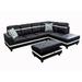 Black/Brown/White Sectional - Latitude Run® 103.5" Wide Modular Sofa & Chaise w/ Ottoman Faux Leather/Microfiber/Microsuede | Wayfair