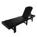 Latitude Run® 77.6" Long Outdoor All-Weather Poly Reclining Single Chaise Plastic in Black | 37.8 H x 21.1 W x 77.6 D in | Wayfair