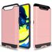 For Samsung Galaxy A80 / SM-A805 [Luxury Brushed] Shockproof Slim Design Armor Defender Dual Layer Hybrid Rugged PC Plastic Impact Resistant Phone Cover Rose Gold