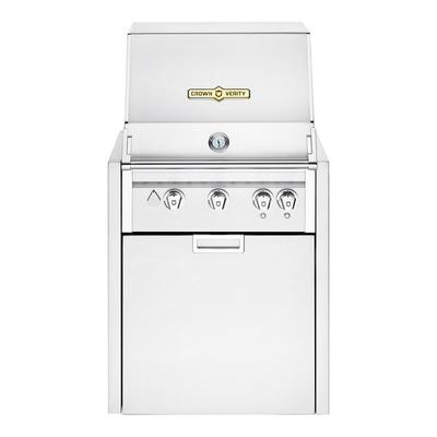 Crown Verity IGM24NG-LT Infinite Series 24" Natural Gas Modular Grill with Roll Dome, Bun Rack, and Light Package - 49,750 BTU