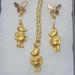 Disney Jewelry | * Vintage Disney Winnie The Pooh Necklace & Earrings Set Gold Tone 20" Chain | Color: Gold | Size: Os