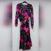 Zara Dresses | Ladies Zara Floral Dress Xl Nwt | Color: Black/Pink | Size: Xl