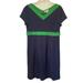 Lilly Pulitzer Dresses | Lilly Pulitzer Clover Ponte Dress Size S In True Navy With Green Trim V-Neck | Color: Blue/Green | Size: S