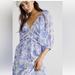 Free People Dresses | Free People You're A Jewel Maxi Dress Chiffon Floral Birds Ivory Blue | Color: Blue/Cream | Size: S