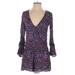 American Eagle Outfitters Romper Plunge 3/4 sleeves: Purple Rompers - Women's Size X-Small